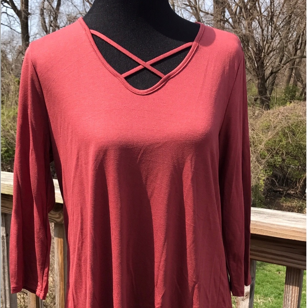 Burnt Red, Size Large Chris and Carol Tunic NWOT